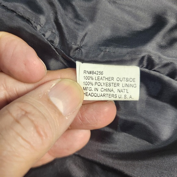 Diamond Plate Jacket Mens XL Black Buffalo Leather Motorcycle Biker Zip Lined - Picture 6 of 12